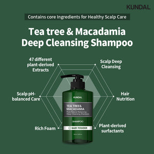 Tea Tree & Macadamia Deep Cleansing Shampoo 500ml X 2ea - White Musk