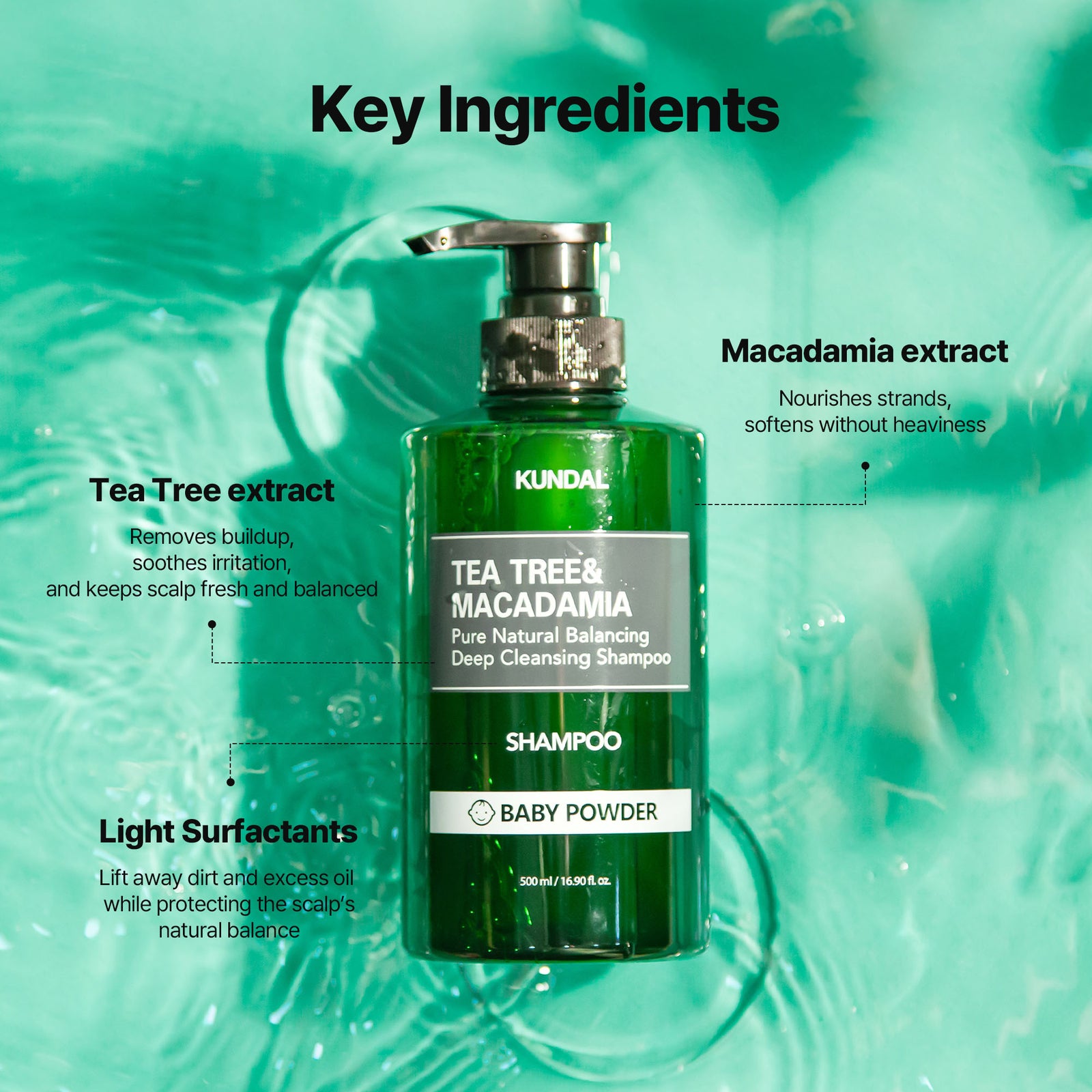 Tea Tree & Macadamia Deep Cleansing Shampoo 16.9fl. oz – KUNDAL