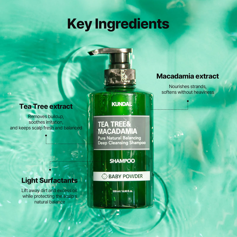 Tea Tree & Macadamia Deep Cleansing Shampoo 16.9fl. oz – KUNDAL