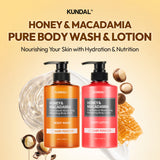 KUNDAL Honey & Macadamia Body Wash & Body Lotion Set [4 scents]