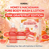 KUNDAL Honey & Macadamia BODY WASH & BODY LOTION 16.9 fl. oz. [Pink Grapefruit Edition]