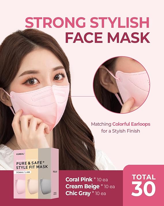Korean Style Disposable Pure Style 3Color Face Coverage Large Size 30PCS