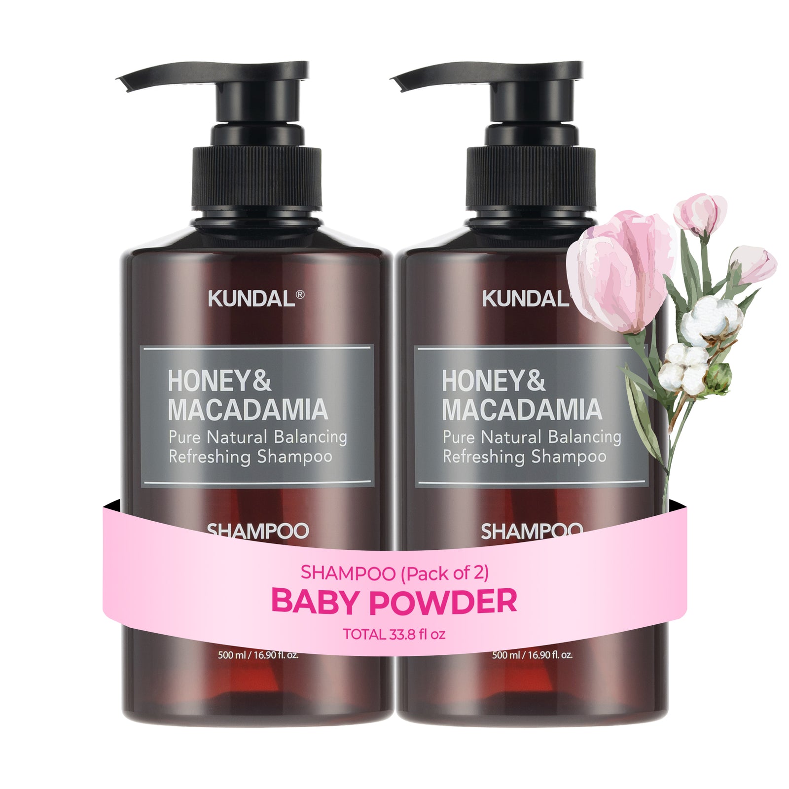 Honey & Macadamia Shampoo 2 SET Total 33.8fl. oz. [2 scents] – KUNDAL
