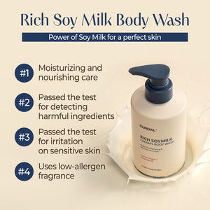 Rich Soy Milk Body Wash 500ML + Body Cream 200ML SET - Mellow Vanilla