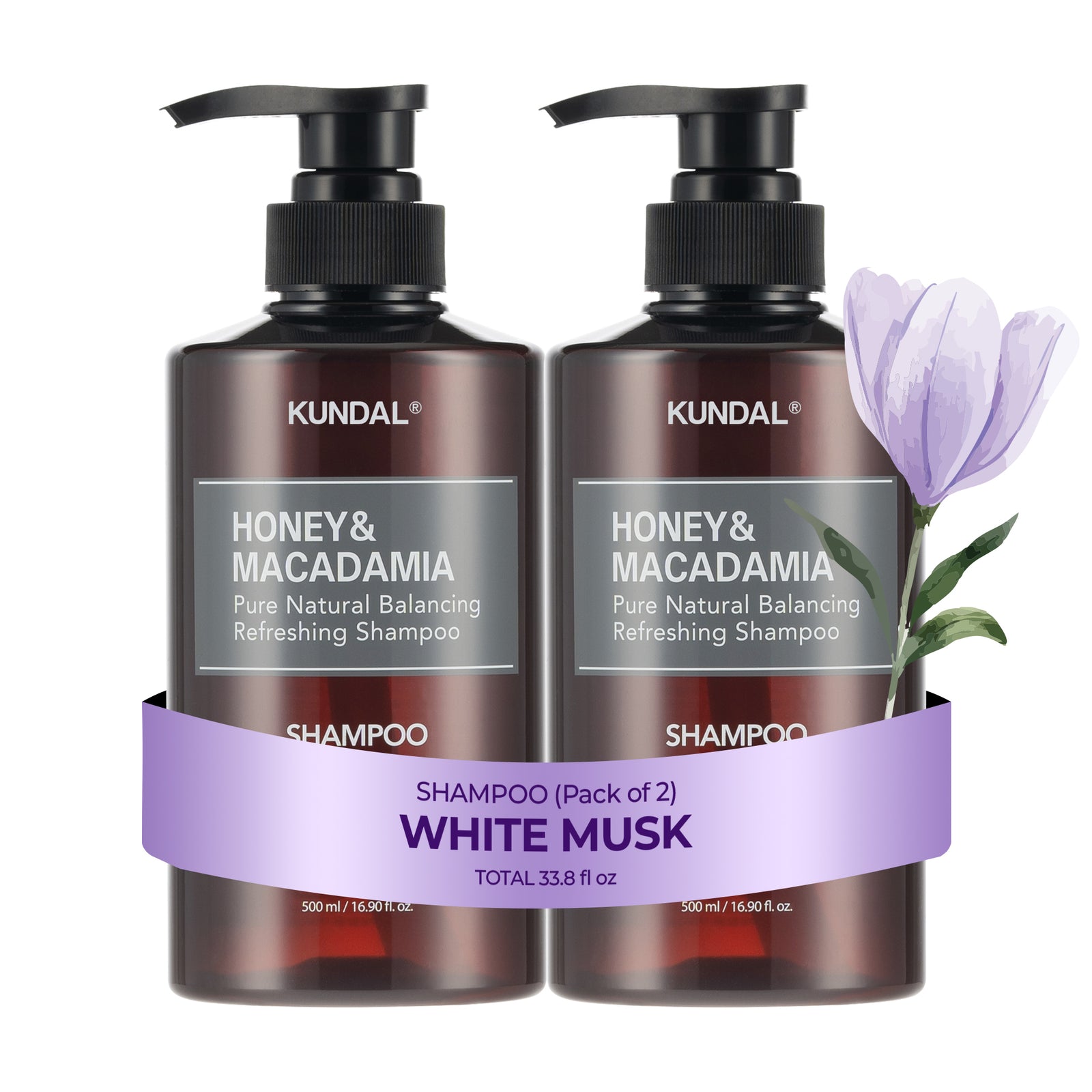 Honey & Macadamia Shampoo 2 SET Total 33.8fl. oz. [2 scents] – KUNDAL