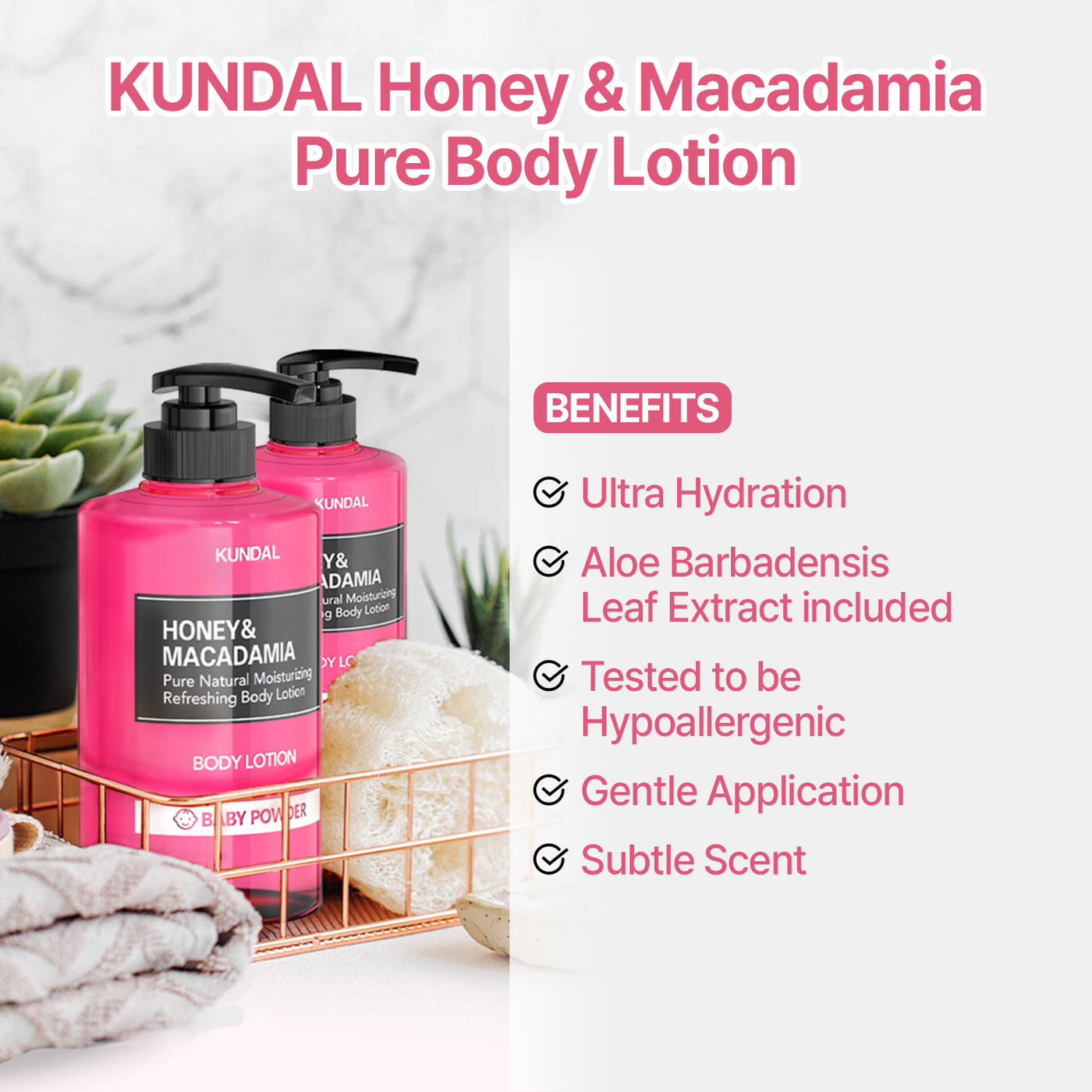 Honey & Macadamia Body Lotion 500ml [3 Scent] – KUNDAL