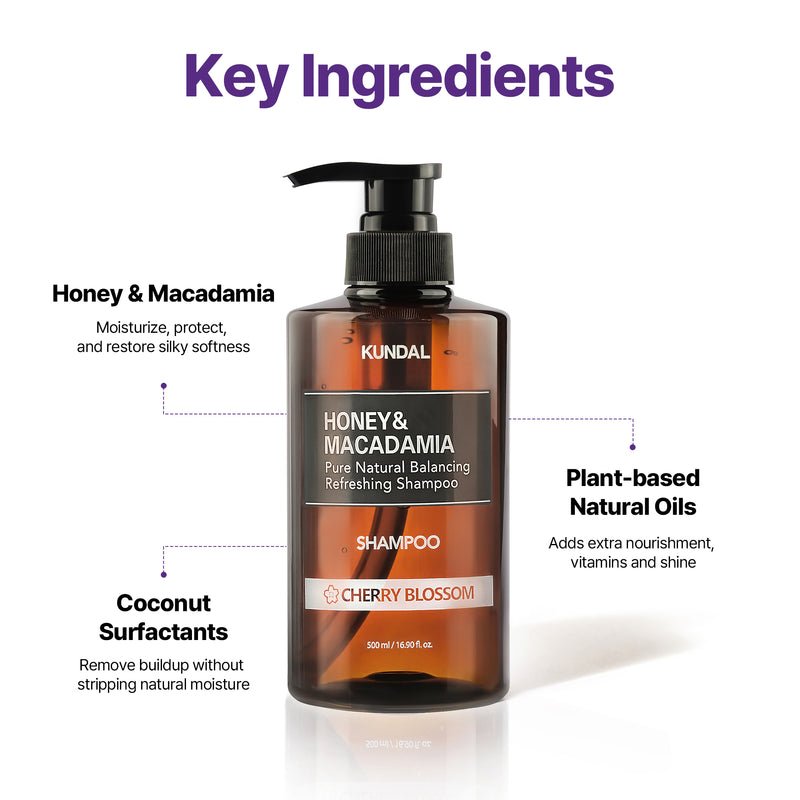 HONEY & MACADAMIA SHAMPOO 16.9fl. oz. - [6 Scents] – KUNDAL