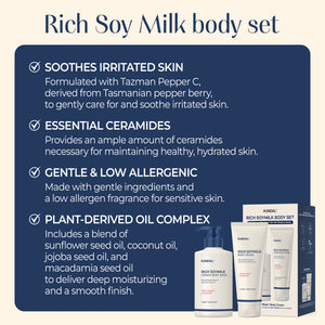 Rich Soy Milk Body Wash 500ML + Body Cream 200ML SET - Mellow Vanilla