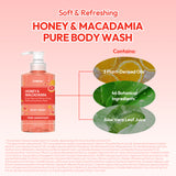 KUNDAL Honey & Macadamia BODY WASH & BODY LOTION 16.9 fl. oz. [Pink Grapefruit Edition]