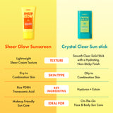 KUNDAL Crystal Clear K Beauty SPF 50 Broad Spectrum Sun Stick, 0.65 oz
