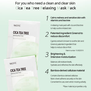 Cica Tea Tree Relaxing Mask Pack 10EA